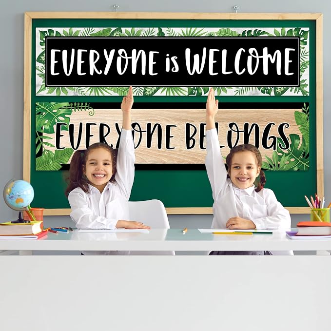 2 Pack Greenery Classroom Decorations Welcome Back to School Banner Bulletin - Image 3