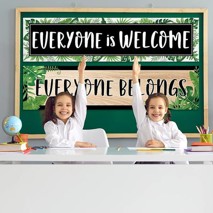 2 Pack Greenery Classroom Decorations Welcome Back to School Banner Bulletin - Image 3