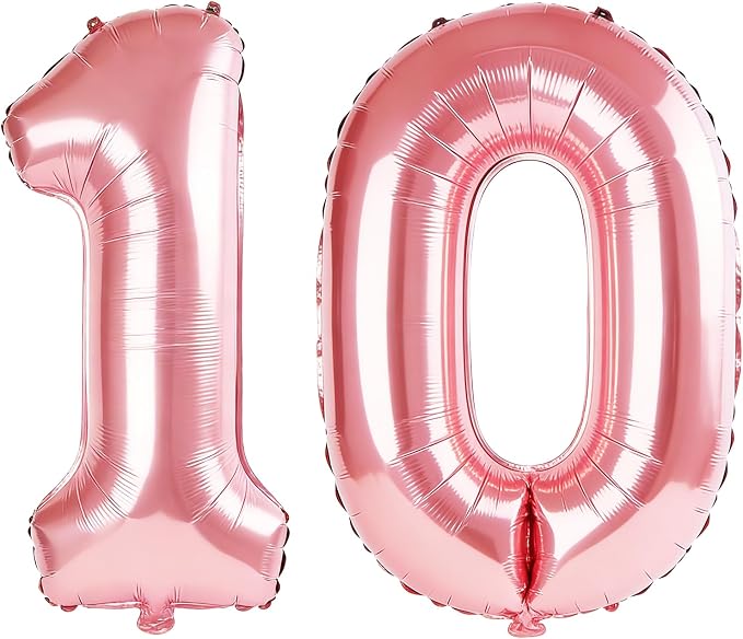 40 Inch Number 10 Balloons for 10th Birthday Party Decorations, 0-100 Jewelry by FOBELEC