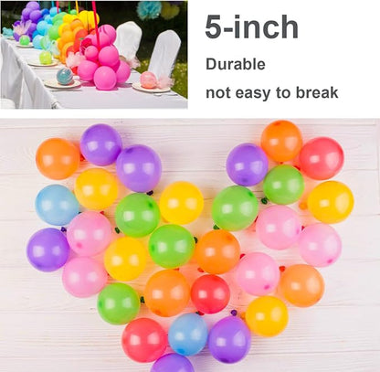 Rainbow Balloons 160 Pack 5 inch Round Bright Latex Balloons Assorted Colors - Image 6