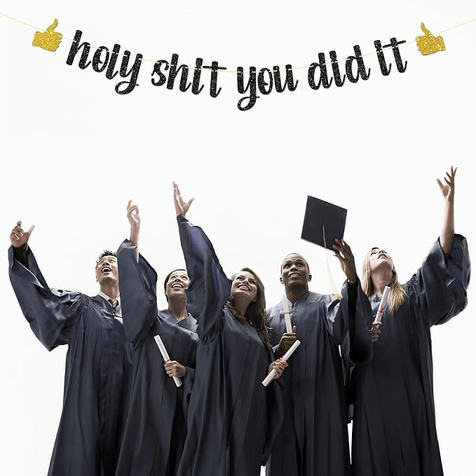 Black Glitter Holy Shit You Did It Banner - Image 5
