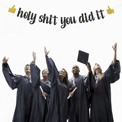 Black Glitter Holy Shit You Did It Banner - Image 5