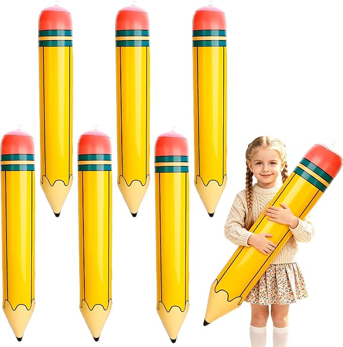 Large Inflatable Yellow Pencil Balloons, 27 Inch First Day of School Giant by Deovige