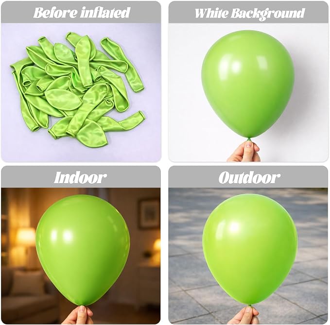 Voircoloria 90pcs Lime Green Balloons Garland Arch Kit, 18 12 10 5 Inch | - Image 3