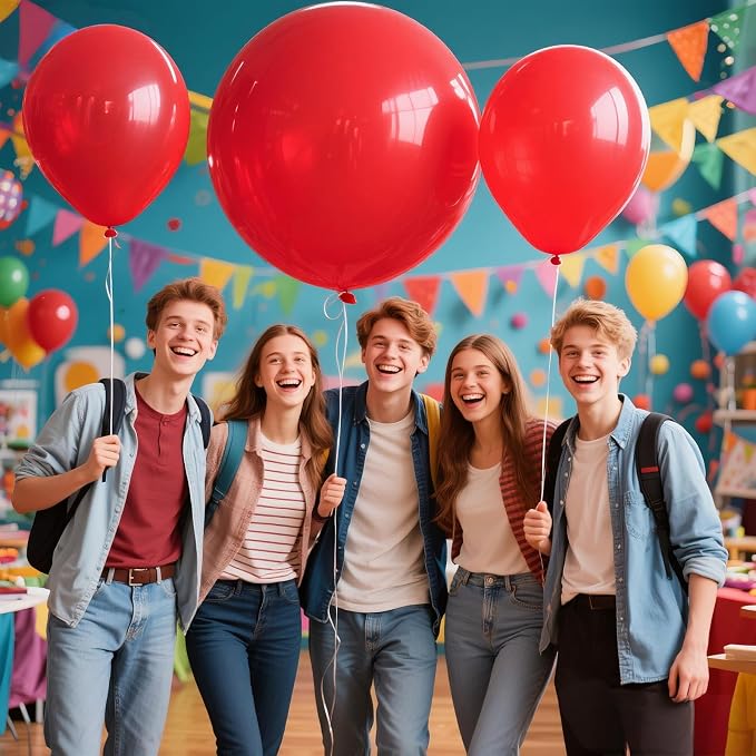 Red Big Balloons 32pcs, 18 Inch Large Latex Giant Heavy Duty Balloons - Image 7