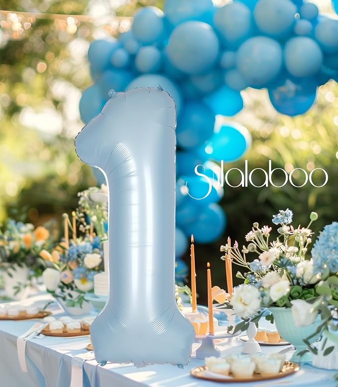 40 Inch Light Blue Number 1 Balloon 0-9 Big Helium Balloons | Large Giant - Image 7