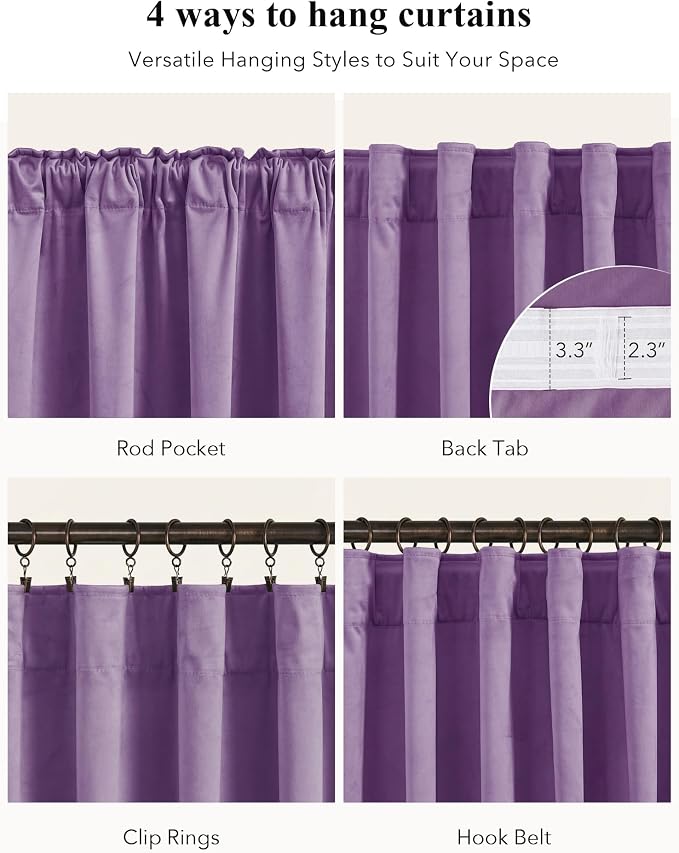 Lavender Velvet Privacy Curtains - Image 2