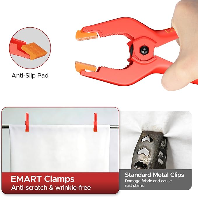 EMART 6 Pack Heavy Duty Spring Clamps, 4.5 inch Plastic Photo Booth Backdrop - Image 6
