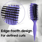 Curly Hair Brush Candybrush Curl Defining Brush for Detangling Shaping and Defining Curls for Women, Men, Wet & Dry Hair (Purple Pink)