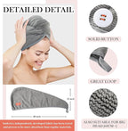 Microfiber Hair Towel Hair Wrap: 2 Pack 10X26 Hair Dryer Towels for Women Absorbent Turban Twist Hair Drying Shower Cap Curly Hair Products for Hair Care Hair Accessories (10 2-Pcs White Beige)