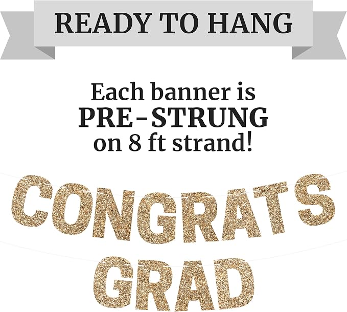 Pre-Strung Congrats Grad Banner - Image 3