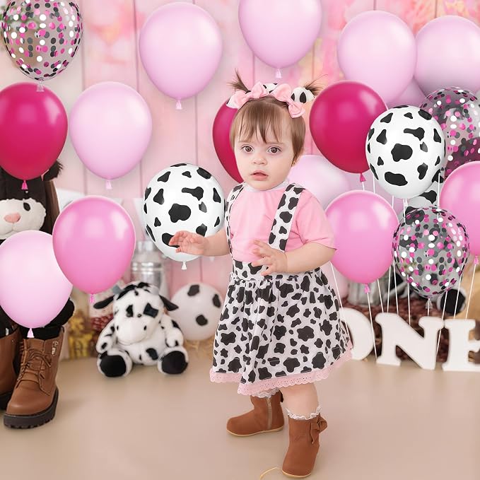 Cow Balloons, 12 Inch Cow Print Balloons Hot Pink Balloon, Hot Pink Balloon - Image 6