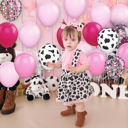 Cow Balloons, 12 Inch Cow Print Balloons Hot Pink Balloon, Hot Pink Balloon - Image 6
