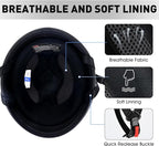 German Style Skull Cap Adult Men Women Half Shell Helmet, DOT Approved Retro Face Helmet for Cruiser Scooter Chopper