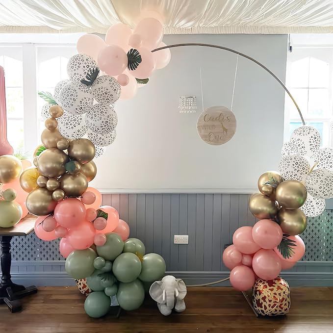Pink and Green Balloons, Jungle Safari Balloon 12 Inch Leopard Cheetah Print - Image 5