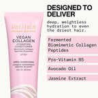 Pacifica Vegan Collagen Hydrating Shampoo & Conditioner Set – Moisturizing Hair Care for Dry Brittle Hair, Biotin & Avocado Oil for Strength & Shine, Thickening Clean Vegan Dermatologist Tested, 12 oz