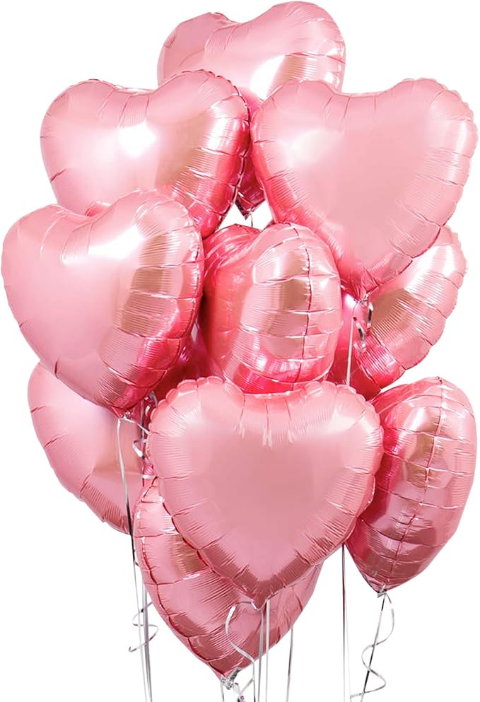KatchOn Light Pink Heart Balloons Foil 18 Inch, Valentines Day Decorations by KatchOn
