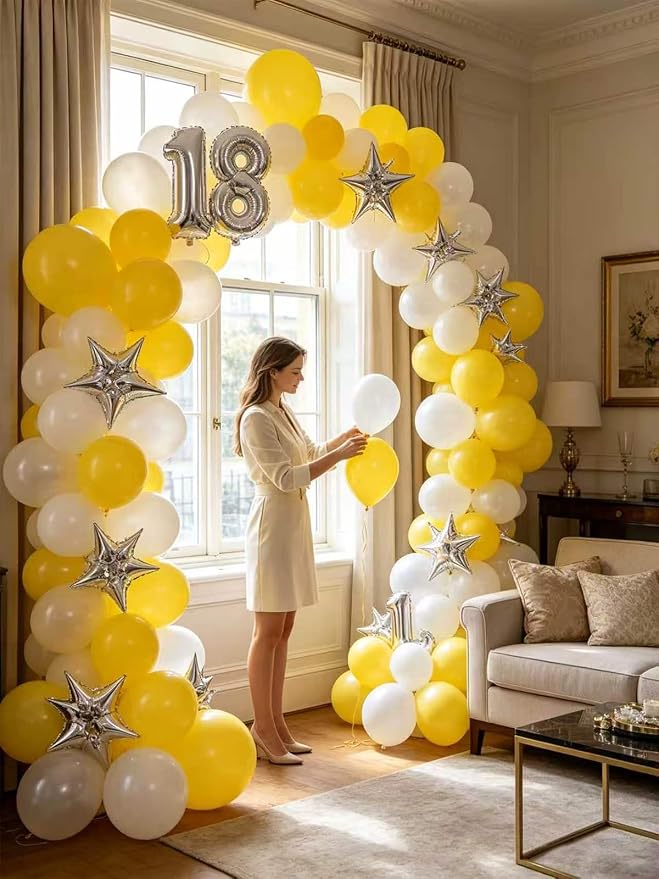 Yellow Balloons 55 Pcs 12 Inch Matte Yellow Latex Balloon Arch Kit Garland - Image 7
