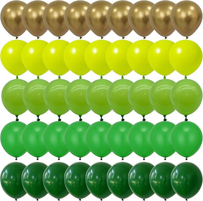 75pcs Green Balloons Dark Green and Metallic Gold Balloon Kit, 12Inch Different by DECGOL