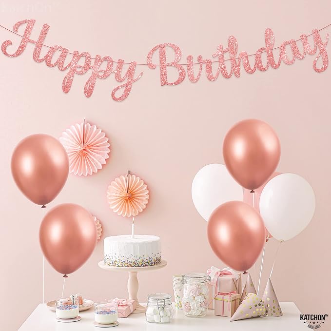 KatchOn Glitter Cursive Happy Birthday Banner 10 Ft, Birthday Decorations | - Image 7