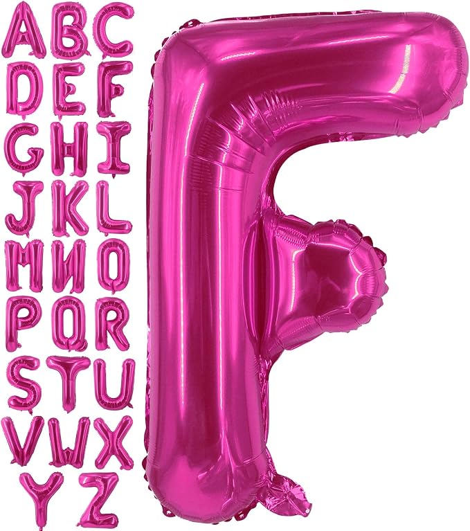 Lovoir 40 Inch Large Hot Pink Letter F Balloons Big Size Jumbo Mylar Foil by Lovoir