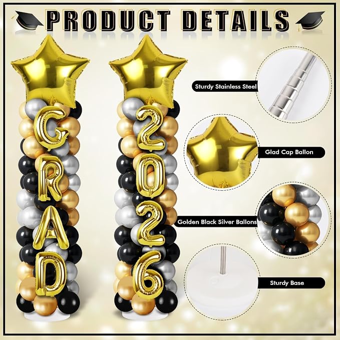 2 Sets Graduation Balloon Column Stand Kits - Image 4