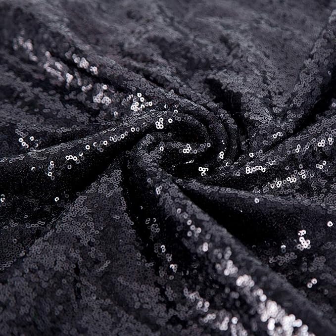 JYFLZQ Black Sequin Backdrop Curtains 6ft x 8ft 1 Panel Halloween Backdrop - Image 7