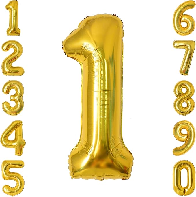 Gold Number 1 Balloon 40 Inch, Shiny Foil Decor by Unknown
