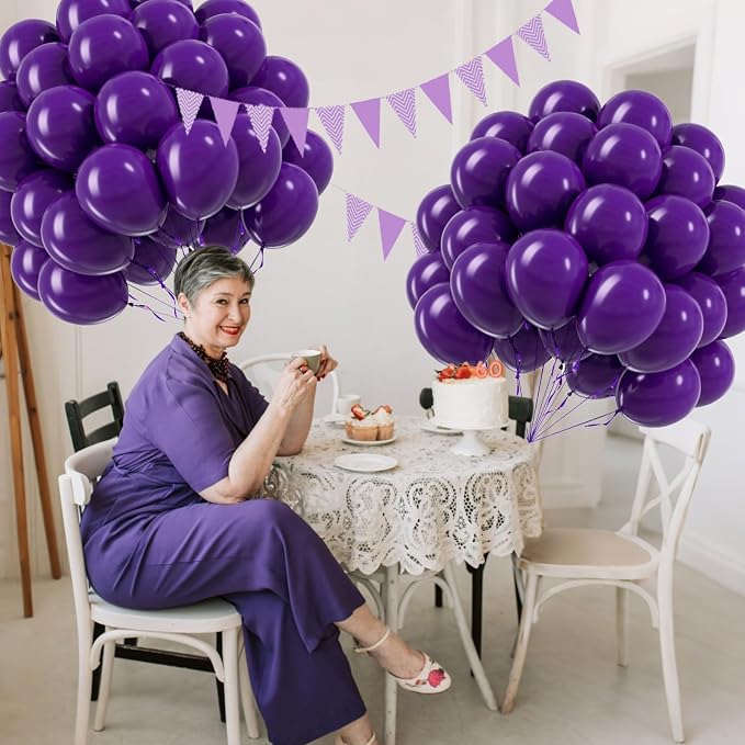 Dark Purple Balloons 12 inch, Baby Shower, Graduation, Anniversary, Birthday - Image 5