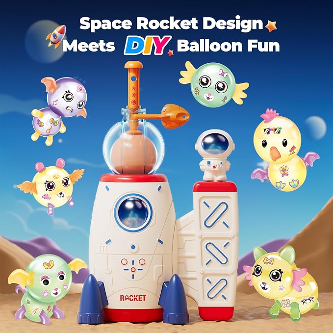 PINSHILE DIY Space Magic Balloon Craft Kit, Sticker Decorated Balloons Toy - Image 2
