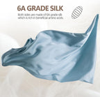Luxury 6A Mulberry Silk Pillowcase & Silk Pillow Case for Hair & Skin – Anti-Wrinkle, Hidden Zipper – Best Beauty Sleep Solution for Women(Light Blue, Queen)