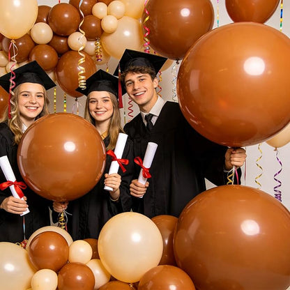32Pcs Brown Big Balloons 18 Inch, Round Large Brown Latex Party Balloons - Image 7