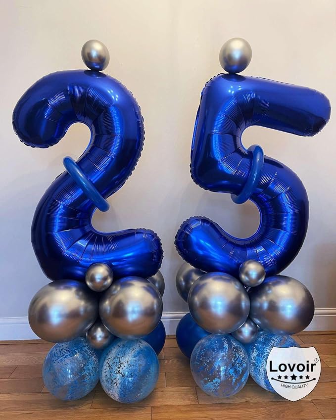 Navy Blue 27 Number Balloons, 40 Inch Giant Number 27 Balloons Foil Mylar - Image 6