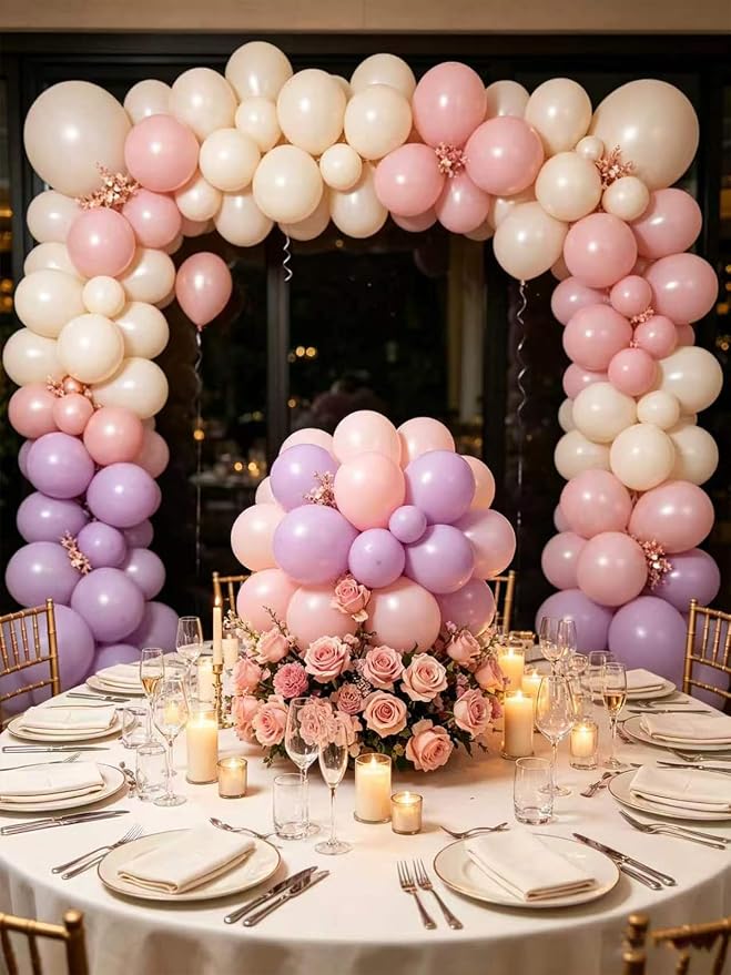 White Sand Balloons 55 Pcs 12 Inch Sand White Neutral Latex Balloons Arch Kit - Image 9