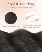 GOO GOO Invisi Edge Tape in Hair Extensions Human Hair, 1C Mocha Brown 20pcs 22inch 50g, Virgin Remy Hair, Seamless Injected Tape, Natural Look