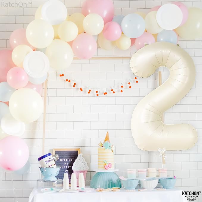 KatchOn Cream White Number 2 Balloon - Image 5