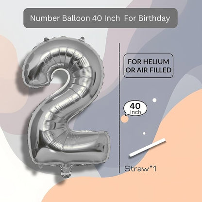 Gold Number Balloon 2 Mylar Foil Balloons 40 inch - Image 8