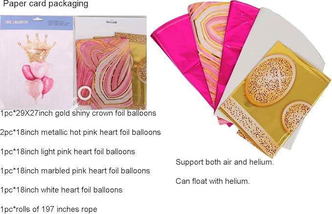 Pink And Blue Crown Balloons Set - Image 6