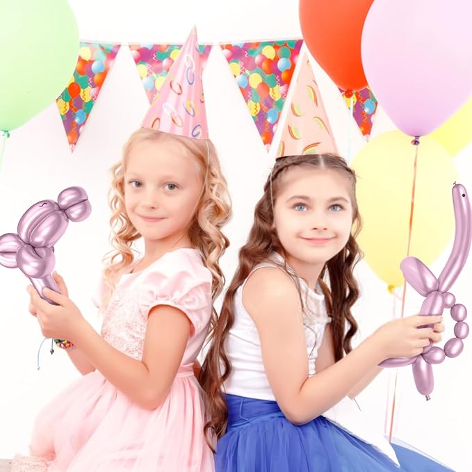 LXZFCRG 260 Long Balloons, Shiny Metallic Latex Twisting Balloon - Image 6