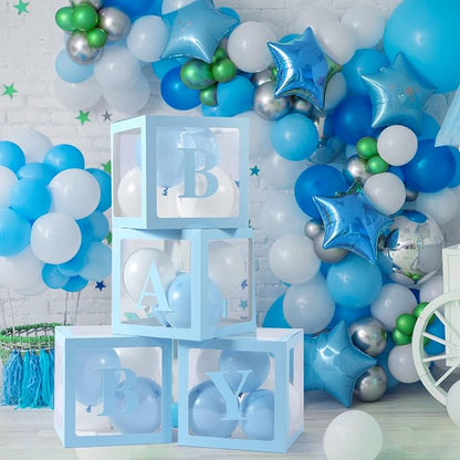 Voircoloria Baby Boxes with Letters, 4 Transparent Balloon Boxes | - Image 4