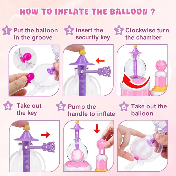 BTEC 195PCS DIY Princess Pink Magic Balloon Craft Kits, Girls Gifts Ages 3+ | - Image 7