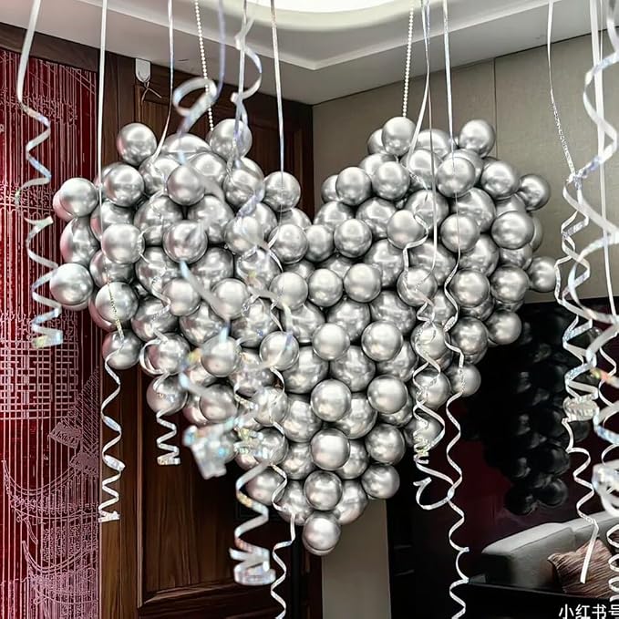 400 Pack Silver Balloons 5 Inch Metallic Chrome Silver Latex Small Balloon - Image 5