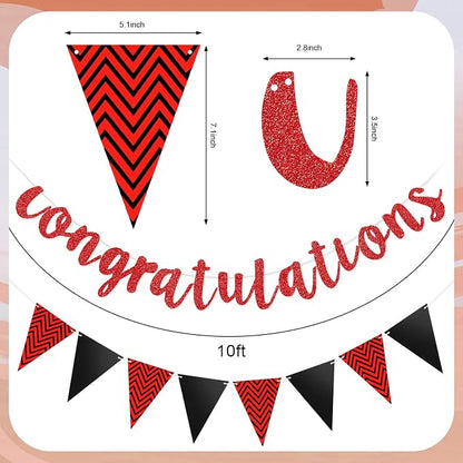 Boao Pre-Strung Congratulations Banner Sign Glitter Congratulation Banner 10 ft - Image 3