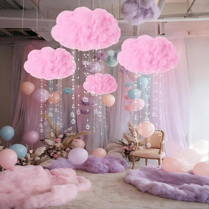 Marsui Artificial Cloud Props LED Hanging Pink Light String Fake Imitation 3D - Image 3