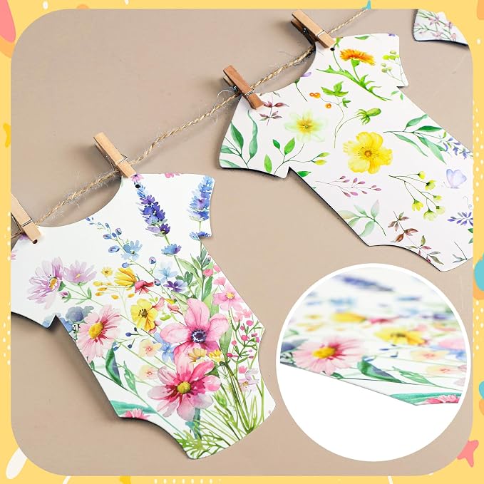 Frienda Baby in Bloom Paper Banner Wildflower Dress Bodysuit Garland Outfit Set - Image 6