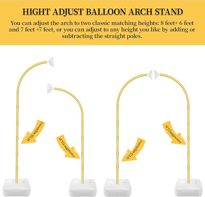 Balloon Arch Kit, Adjustable 8.2FT & 6FT Half Balloon Arch Stand | Free Bending - Image 2
