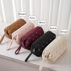 Large Quilted Hair Tools Travel Bag with Bow Pattern,Waterproof Hair Styling Accessories Storage Case for Shark FlexStyle, Dyson Airwrap Hair Dryer, Curling Iron, Revlon Hair Tools(Brown)