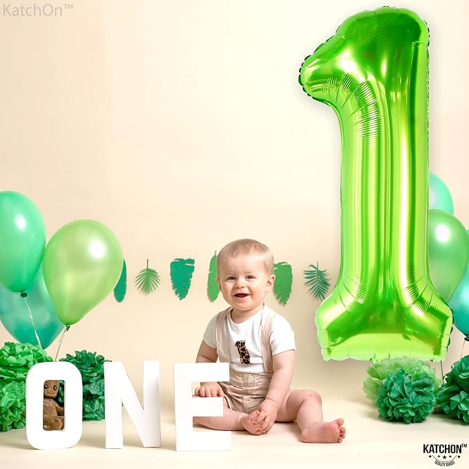 KatchOn Light Green Number 1 Balloon 40 Inch | Mylar Foil Balloon - Image 4