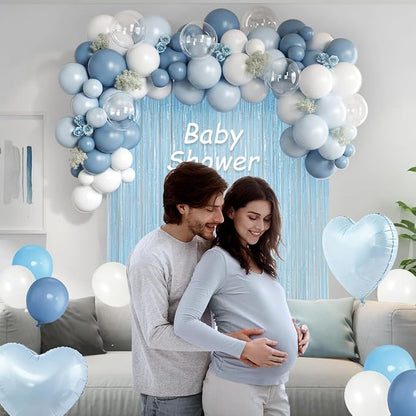 157PCS Pastel Blue and White Balloons Garland Arch Kit - Image 4