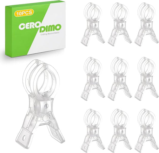 10 Pack 3.5 Inch Balloon Arch Clips Clear Plastic Spring Clamps by Unknown